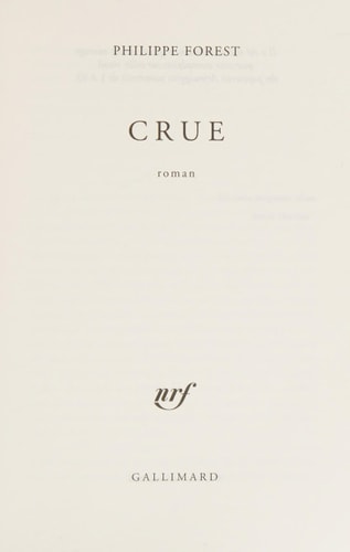 CRUE, de Philippe Forest | portada del libro