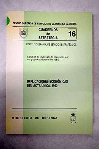 Implicaciones económicas del Acta Unica, 1992 | portada del libro