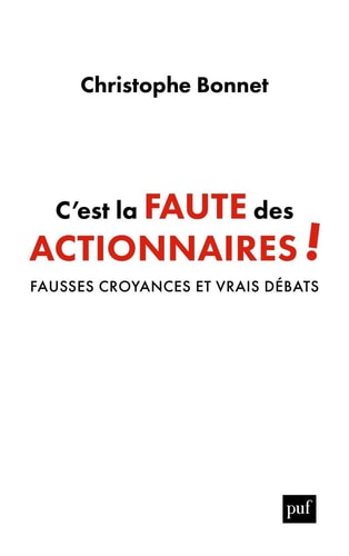'EST LA FAUTE DES ACTIONNAIRES, de Christophe Bonnet | portada del libro