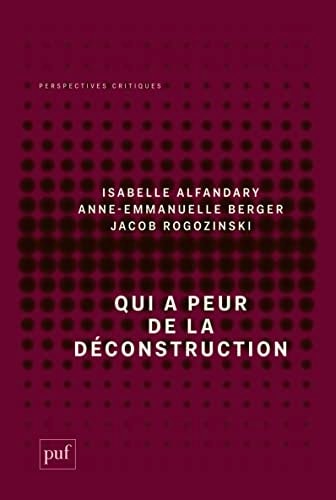 UI A PEUR DE LA DECONSTRUCTION ?, de Isabelle Alfandary | portada del libro