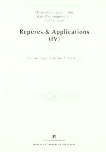 REPERES & APPLICATIONS, IV, de JOURNEES PEDAGOGIQUES SUR L'ENSEIGNEMENT DU FRANÇA | portada del libro