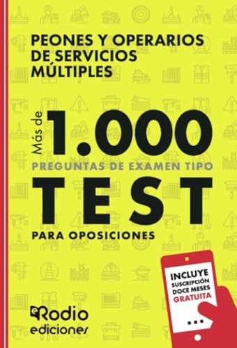 PEONES Y OPERARIOS DE SERVICIOS MULTIPLES MAS DE 1.000 PREG, de Ediciones Rodio | portada del libro