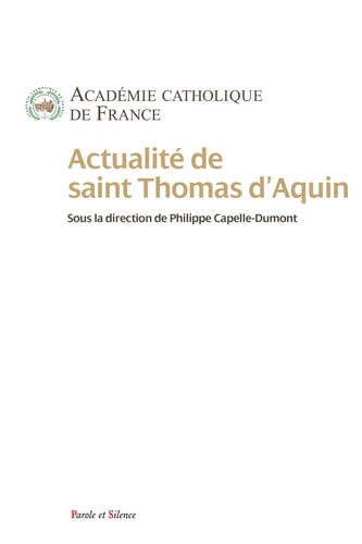 ACTUALITE DE SAINT THOMAS D'AQUIN, de Olivier Boulnois | portada del libro