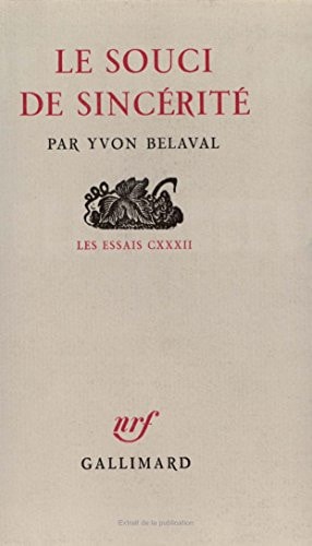 LE SOUCI DE SINCERITE, de Belaval | portada del libro