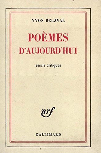 POEMES D'AUJOURD'HUI, de Belaval | portada del libro