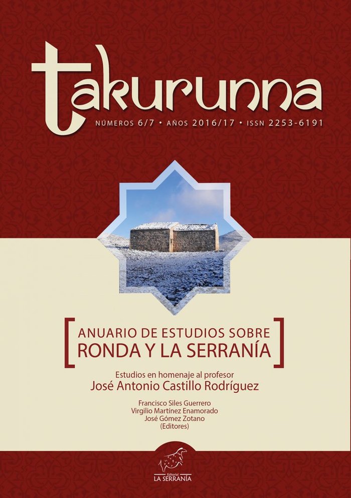 TAKURUNNA 6/7 2016/17 ANUARIO ESTUDIOS RONDA Y LA SERRANIA, de AA.VV. | portada del libro