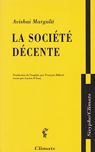 LA SOCIETE DECENTE, de Avishai Margalit | portada del libro