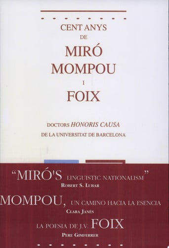 Cent anys de Miró Mompou i Foix, de LUBAR | portada del libro
