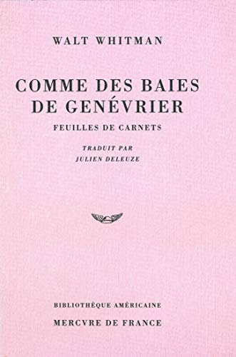 COMME DES BAIES DE GENEVRIER, de Walt Whitman | portada del libro