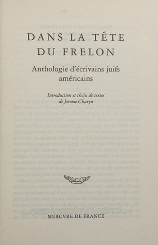DANS LA TETE DU FRELON, de Jerome Charyn | portada del libro
