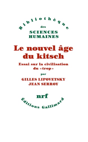 LE NOUVEL AGE DU KITSCH, de Gilles Lipovetsky | portada del libro