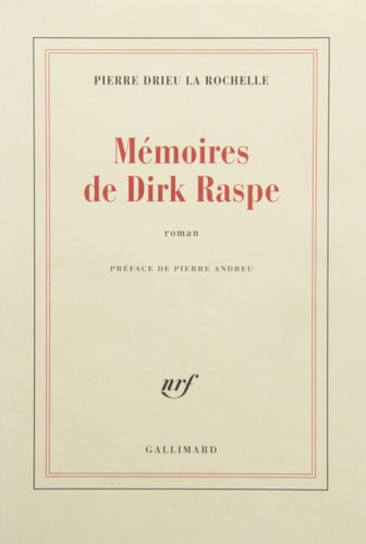 MEMOIRES DE DIRK RASPE, de Pierre Drieu La Rochelle | portada del libro