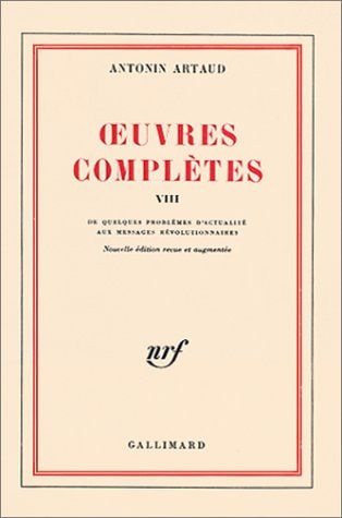 OEUVRES COMPLETES T8, de Antonin Artaud | portada del libro