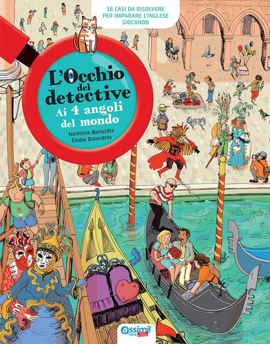 AI 4 ANGOLI DEL MONDO : 16 CASI DA RISOLVERE PER IMPARARE L'INGLESE GIOCANDO, de ASSIMIL | portada del libro