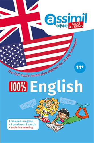 100 % ENGLISH 11 + : THE FULL AUDIO IMMERSION METHOD FOR YOUNG TEENAGERS, de ASSIMIL | portada del libro
