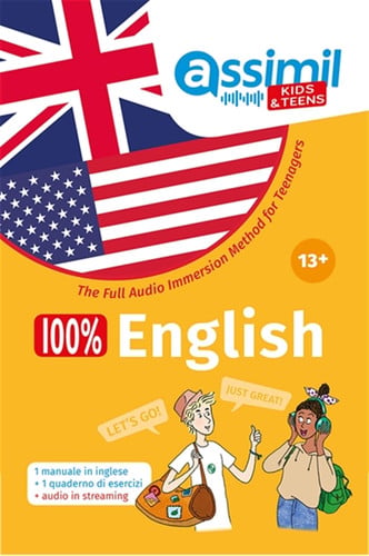 100 % ENGLISH 13 + : THE FULL AUDIO IMMERSION METHOD FOR TEENAGERS, de ASSIMIL | portada del libro