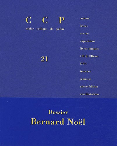 CCP 21 BERNARD NOEL, de Collectifs | portada del libro