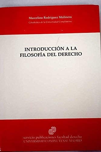 Introducción a la filosofía del derecho, de Rodríguez Molinero | portada del libro
