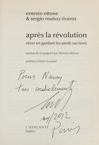 APRES LA REVOLUTION, de OTTONE ERNESTO# | portada del libro