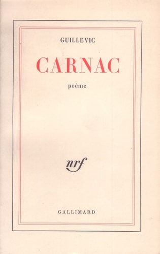 CARNAC, de Eugène Guillevic | portada del libro