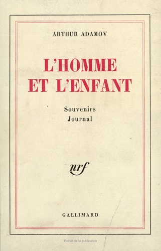L'HOMME ET L'ENFANT, de Adamov | portada del libro