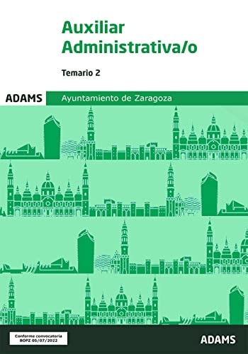 Temario 2 Auxiliar Administrativa-o Ayuntamiento de Zaragoza, de VARIOS AUTORES | portada del libro
