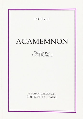 AGAMEMNON, de Aeschylus | portada del libro