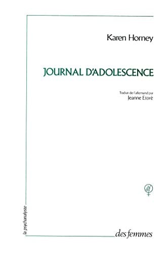JOURNAL D'ADOLESCENCE, de HORNEY KAREN | portada del libro