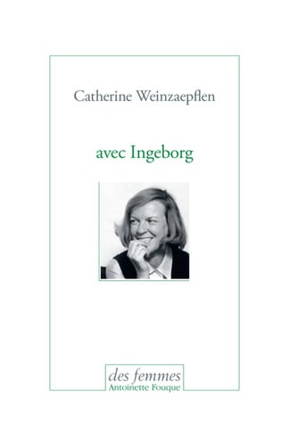 AVEC INGEBORG, de WEINZAEPFLEN CA | portada del libro