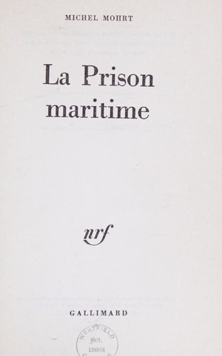 LA PRISON MARITIME, de Mohrt | portada del libro