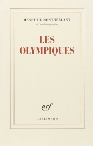 LES OLYMPIQUES, de Montherlant | portada del libro