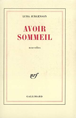 AVOIR SOMMEIL, de D. Junqua | portada del libro