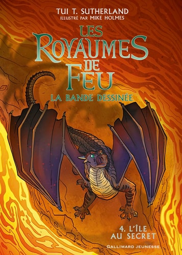 LES ROYAUMES DE FEU EN BANDE DESSINEE 4 L'ILE AU SECRET T4, de Tui T. Sutherland | portada del libro