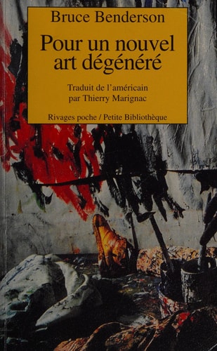 POUR UN NOUVEL ART DEGENERE, de Bruce Benderson | portada del libro