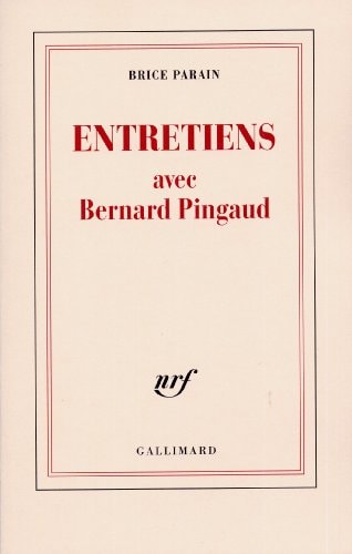 ENTRETIENS AVEC BERNARD PINGAUD, de Parain | portada del libro