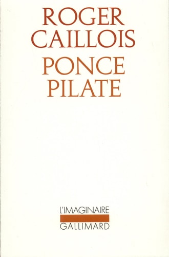 PONCE PILATE, de Roger Caillois | portada del libro