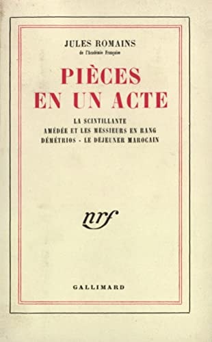 PIECES EN UN ACTE, de Jules Romains | portada del libro