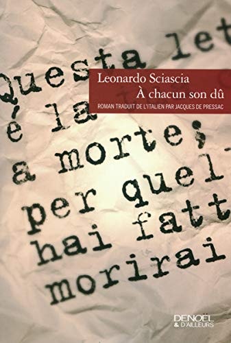 A CHACUN SON DU, de Leonardo Sciascia | portada del libro