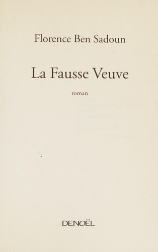 LA FAUSSE VEUVE, de Florence Ben Sadoun | portada del libro