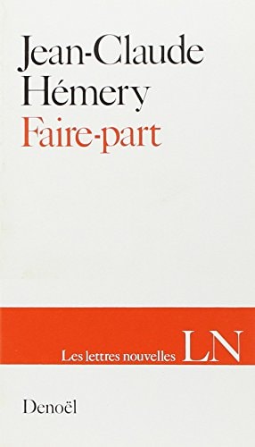 FAIRE-PART, de Hémery | portada del libro