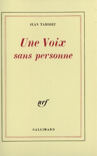 UNE VOIX SANS PERSONNE, de Tardieu | portada del libro