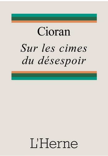 UR LES CIMES DU DESESPOIR, de Emil Cioran | portada del libro