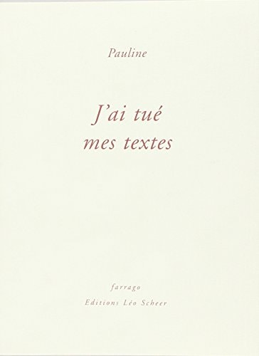 'AI TUE MES TEXTES, de Pauline | portada del libro