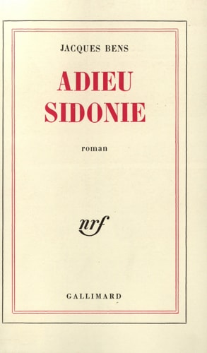 ADIEU SIDONIE, de Bens | portada del libro