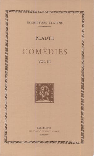 Comèdies, vol. III: Els captius. Càsina, de Plaute | portada del libro