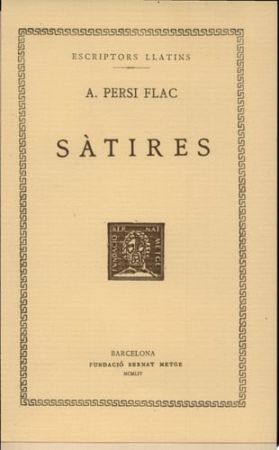 Sàtires, de Persi | portada del libro