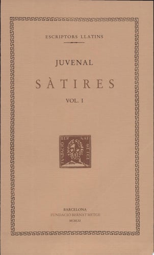 Sàtires, vol. I, de Juvenal | portada del libro