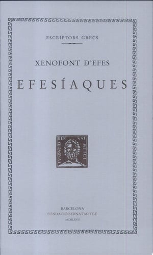Efesíaques, de Xenofont d'Efes | portada del libro