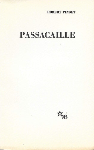 PASSACAILLE, de Pinget | portada del libro