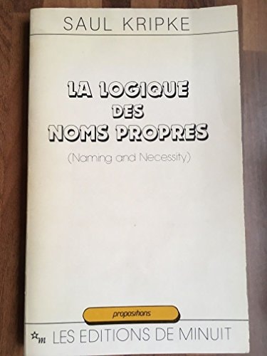 LOGIQUE NOMS PROPRES, de Saul A. Kripke | portada del libro